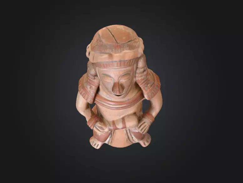 Aztec Sculpture Low-poly 3D model_8