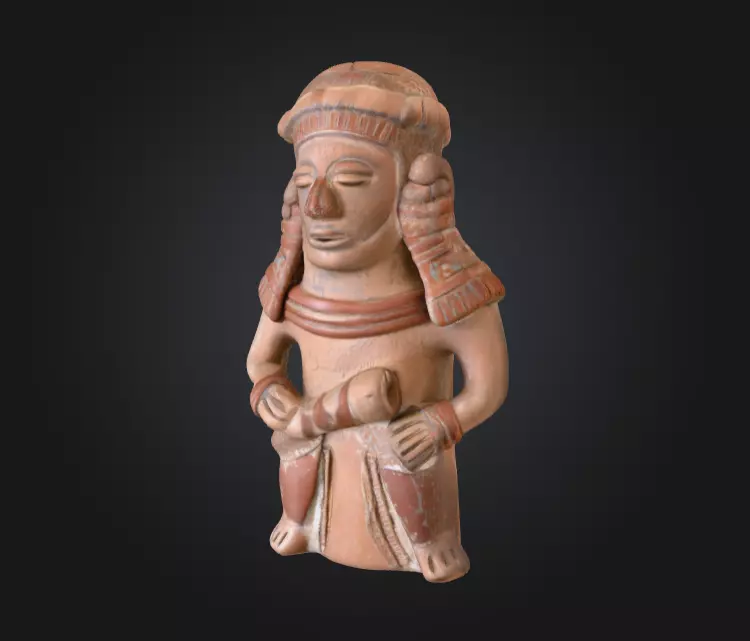 Aztec Sculpture Low-poly 3D model_7