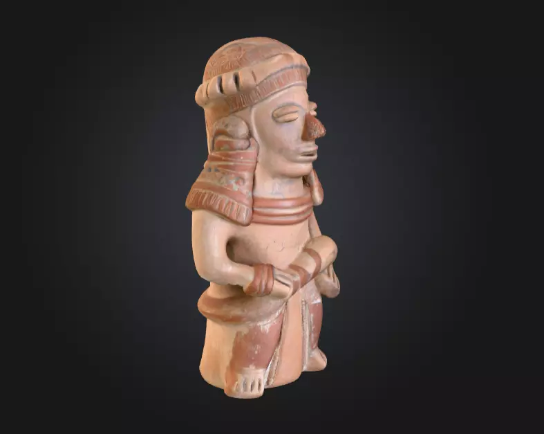 Aztec Sculpture Low-poly 3D model_1
