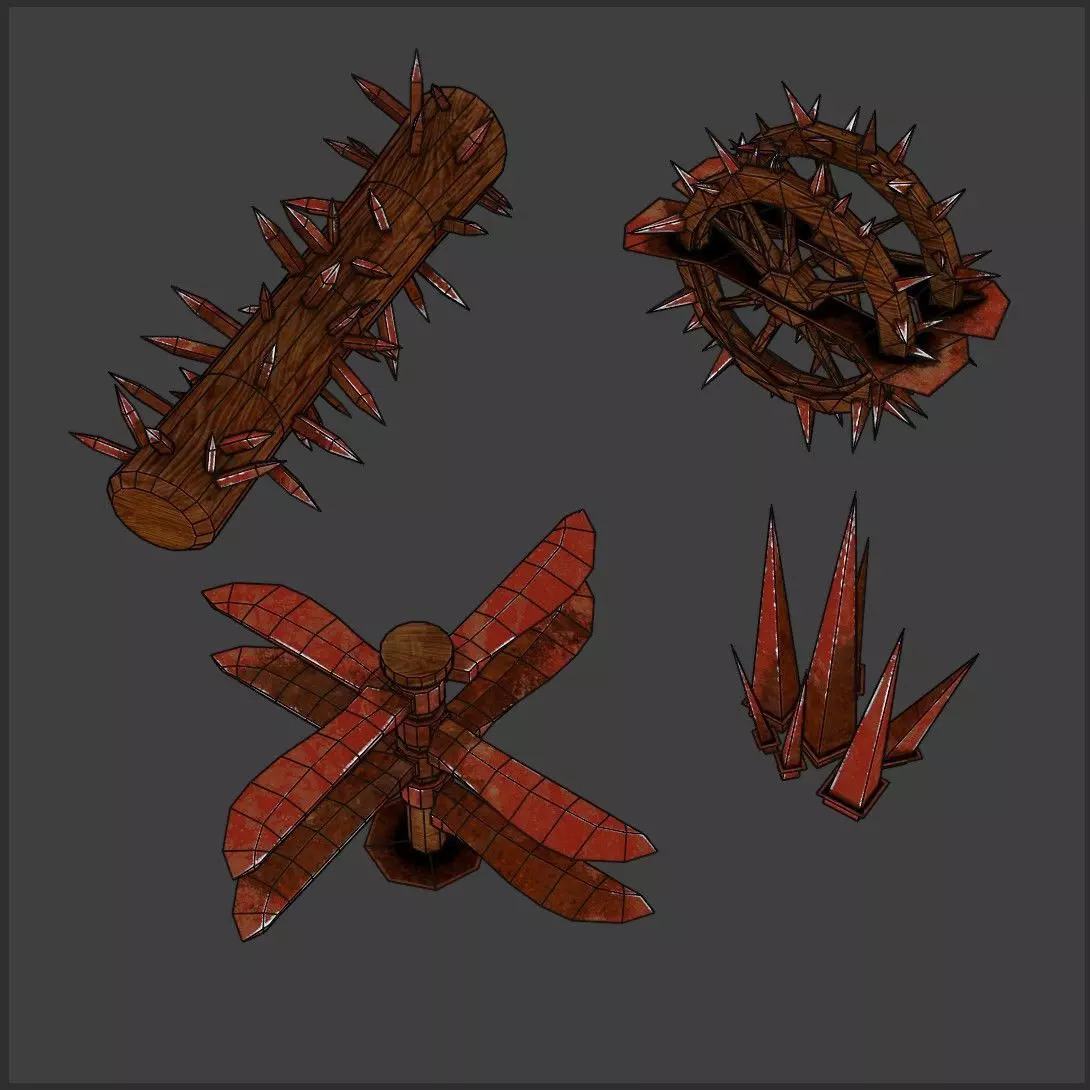 Dungeon Traps Low-poly 3D model_16
