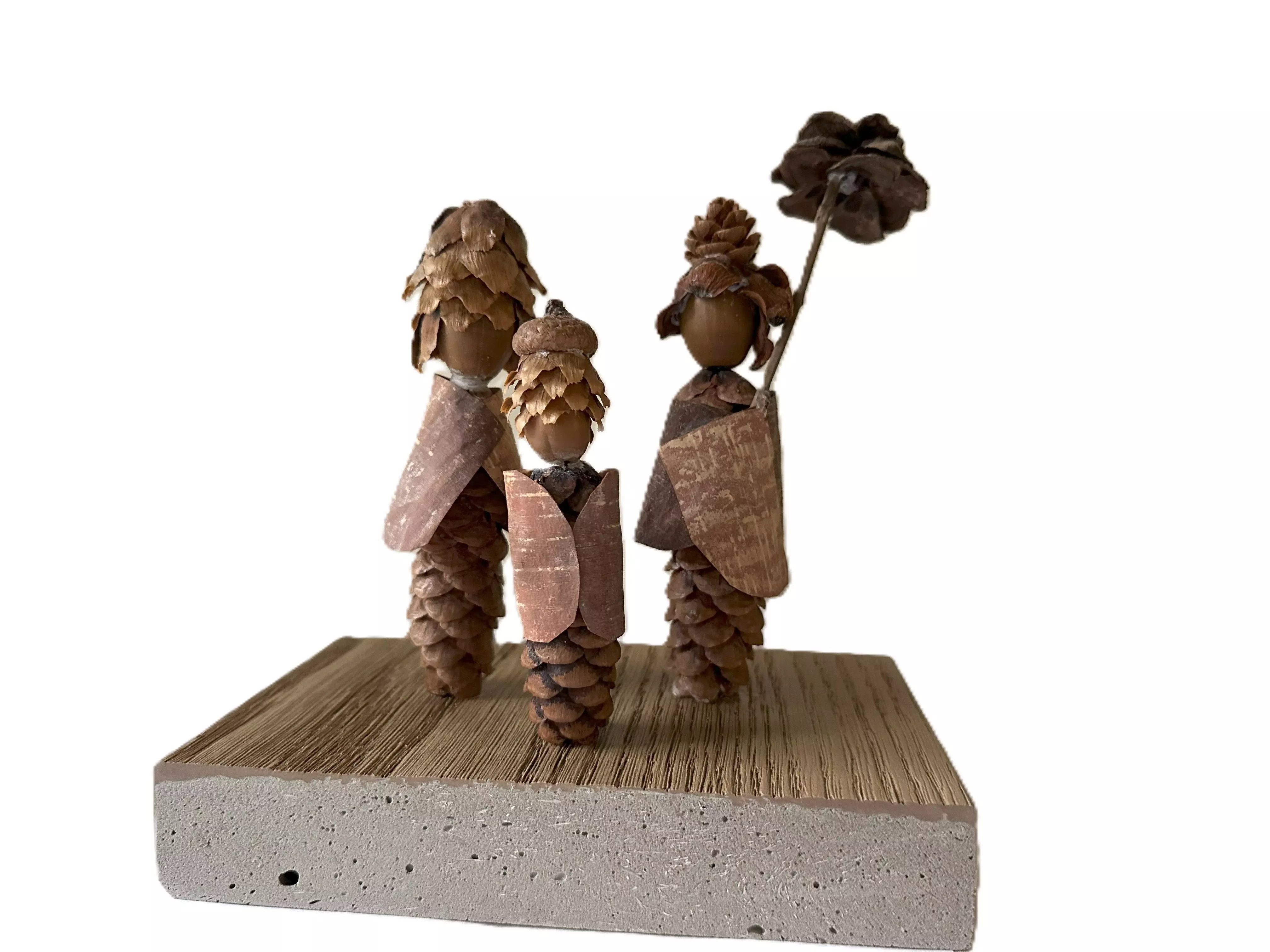 Handcrafted 3D Natural Figures Wood  Sculptures Low-poly 3D model_0