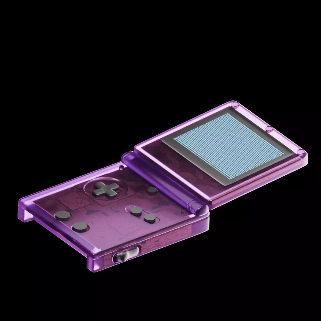 Gameboy Advance SP 3D Model - Retro Handheld Console 3D model_1
