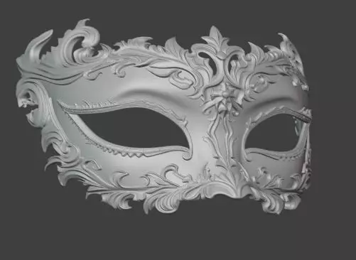 Luxury Venetian Masquerade Mask Ornate Dual Color 3D print model_4