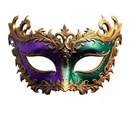 Luxury Venetian Masquerade Mask Ornate Dual Color 3D print model