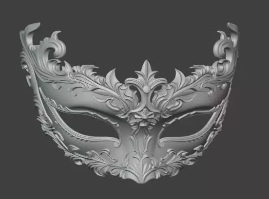 Luxury Venetian Masquerade Mask Ornate Dual Color 3D print model_5