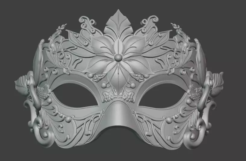 Majestic Masquerade Mask Baroque Ornamental 3D print model