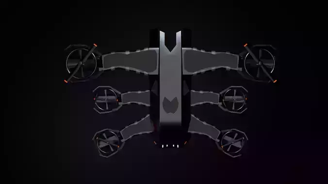 hard surface drone low poly