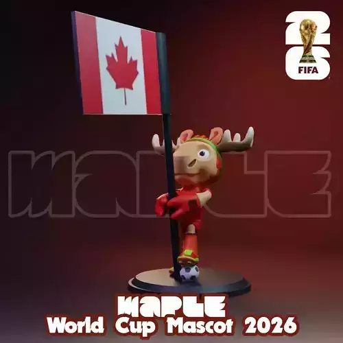 Maple with Flag - 3D Mascot 2026 World Cup 