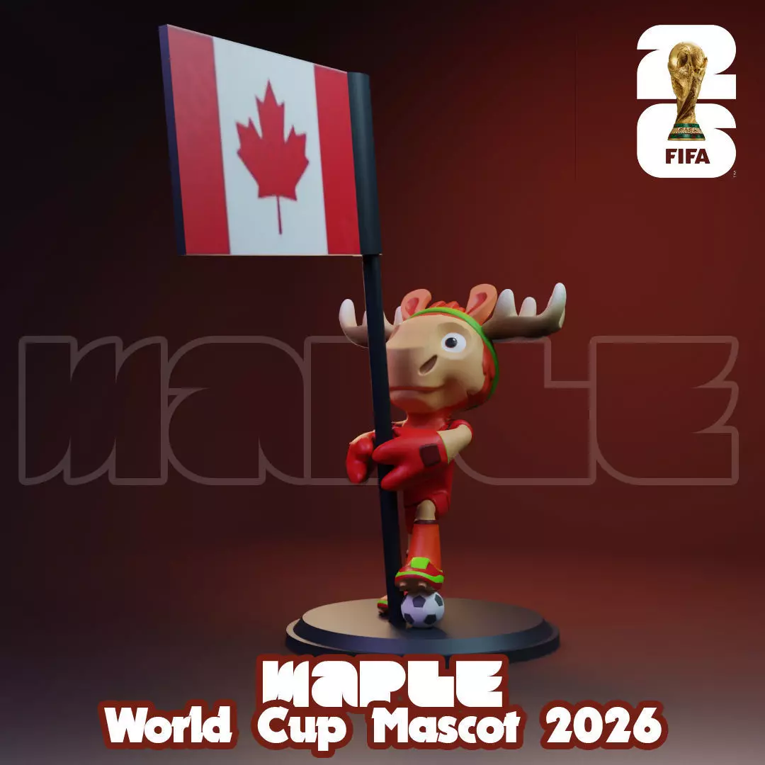 Maple with Flag - 3D Mascot 2026 World Cup 3D print model