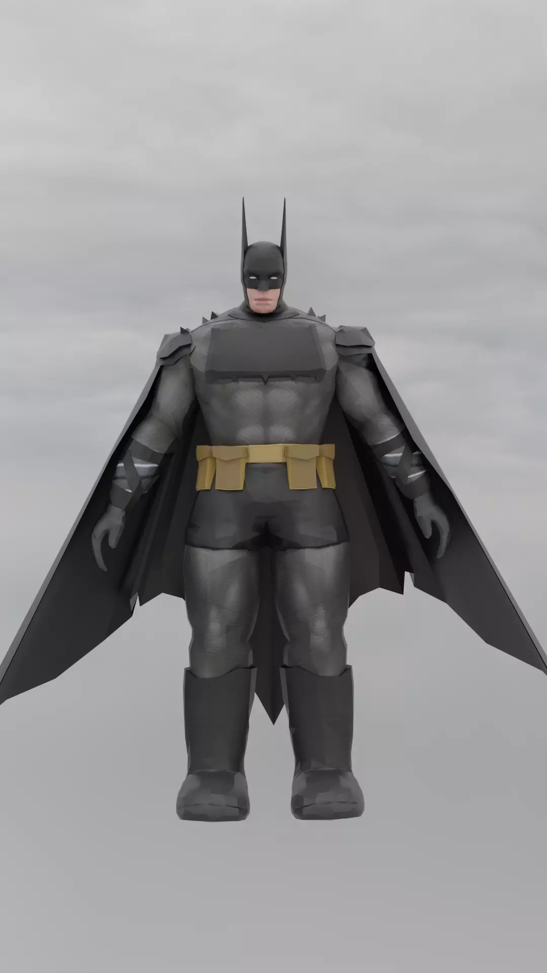 ABSOLUTE BATMAN - Low Poly 3d Model Rigged Game Ready Low-poly 3D model_0