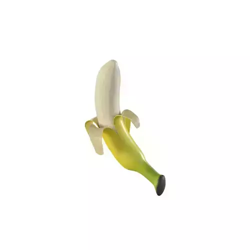 Banana half peeled PBR 3D model