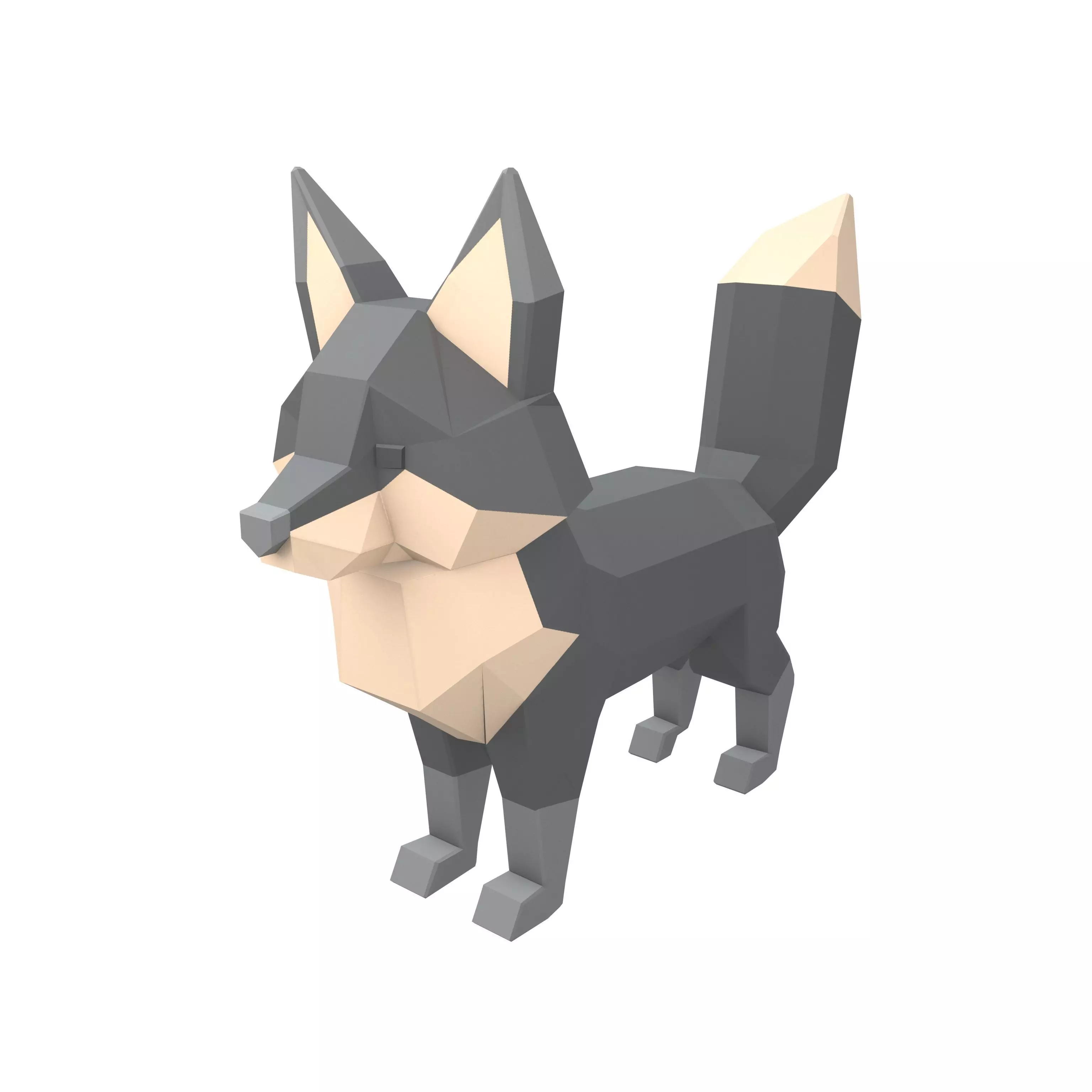 Lowpoly Fox v1 004 Low-poly 3D model_0