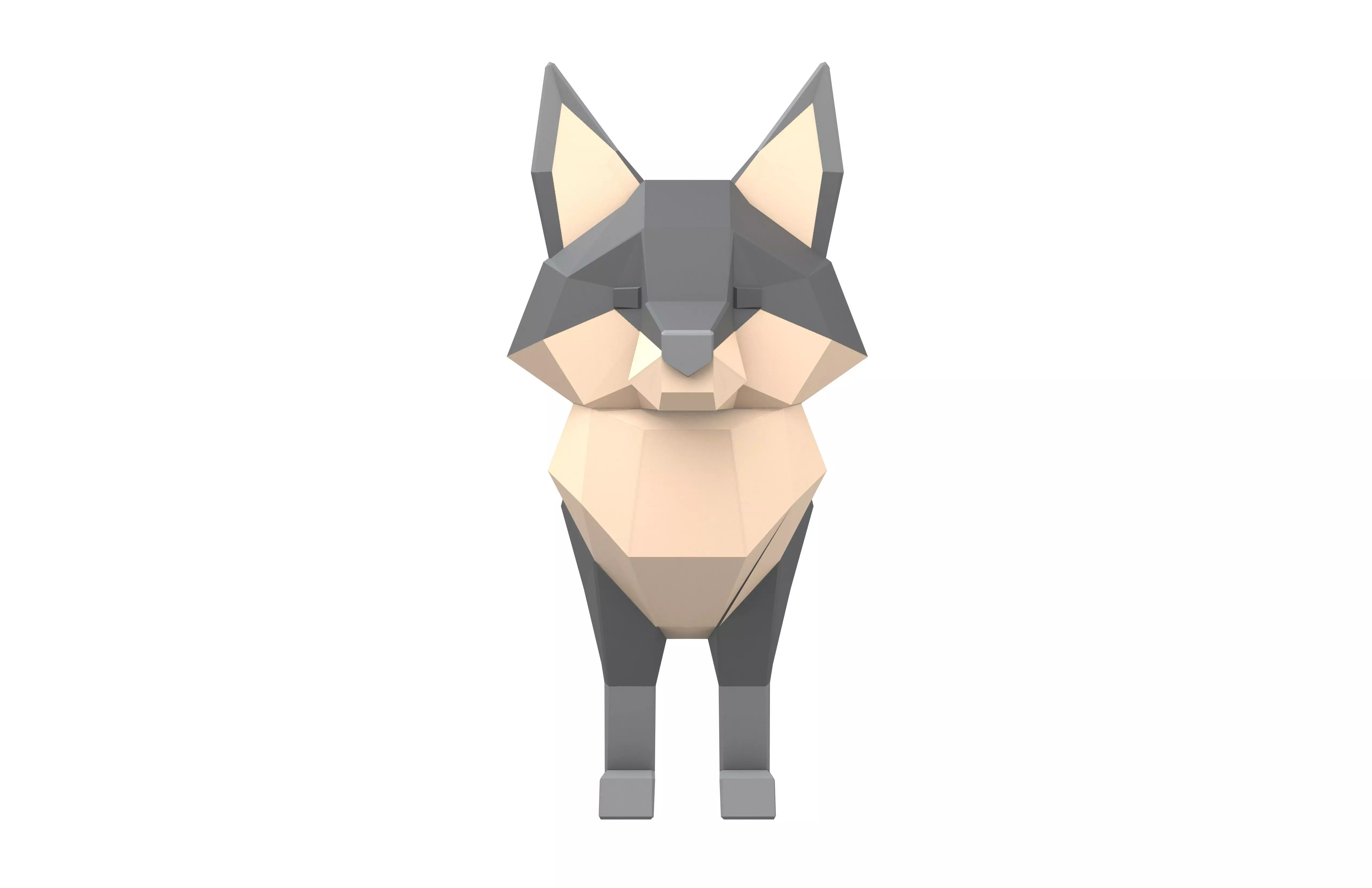 Lowpoly Fox v1 004 Low-poly 3D model_1