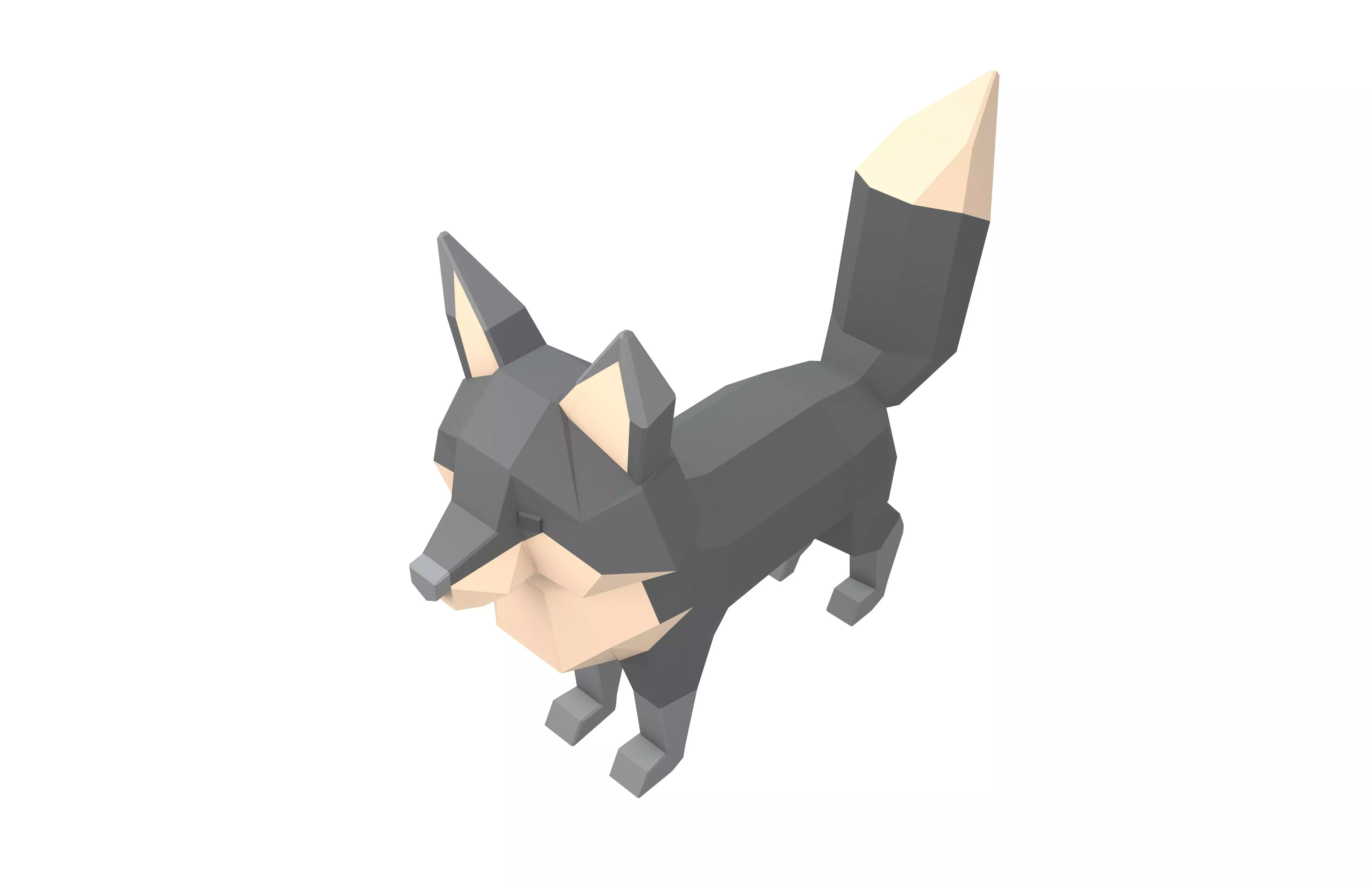 Lowpoly Fox v1 004 Low-poly 3D model_2