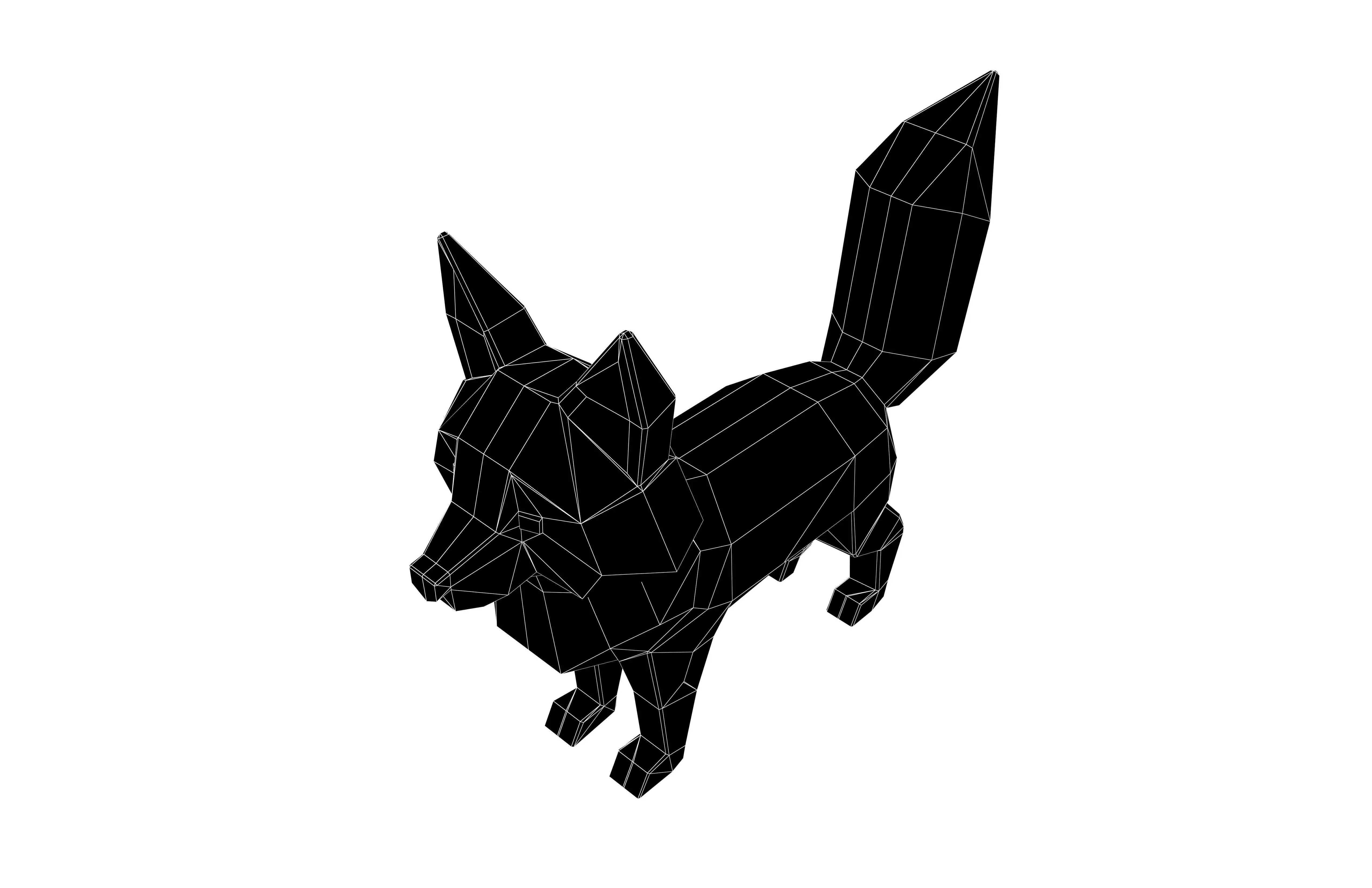 Lowpoly Fox v1 004 Low-poly 3D model_6