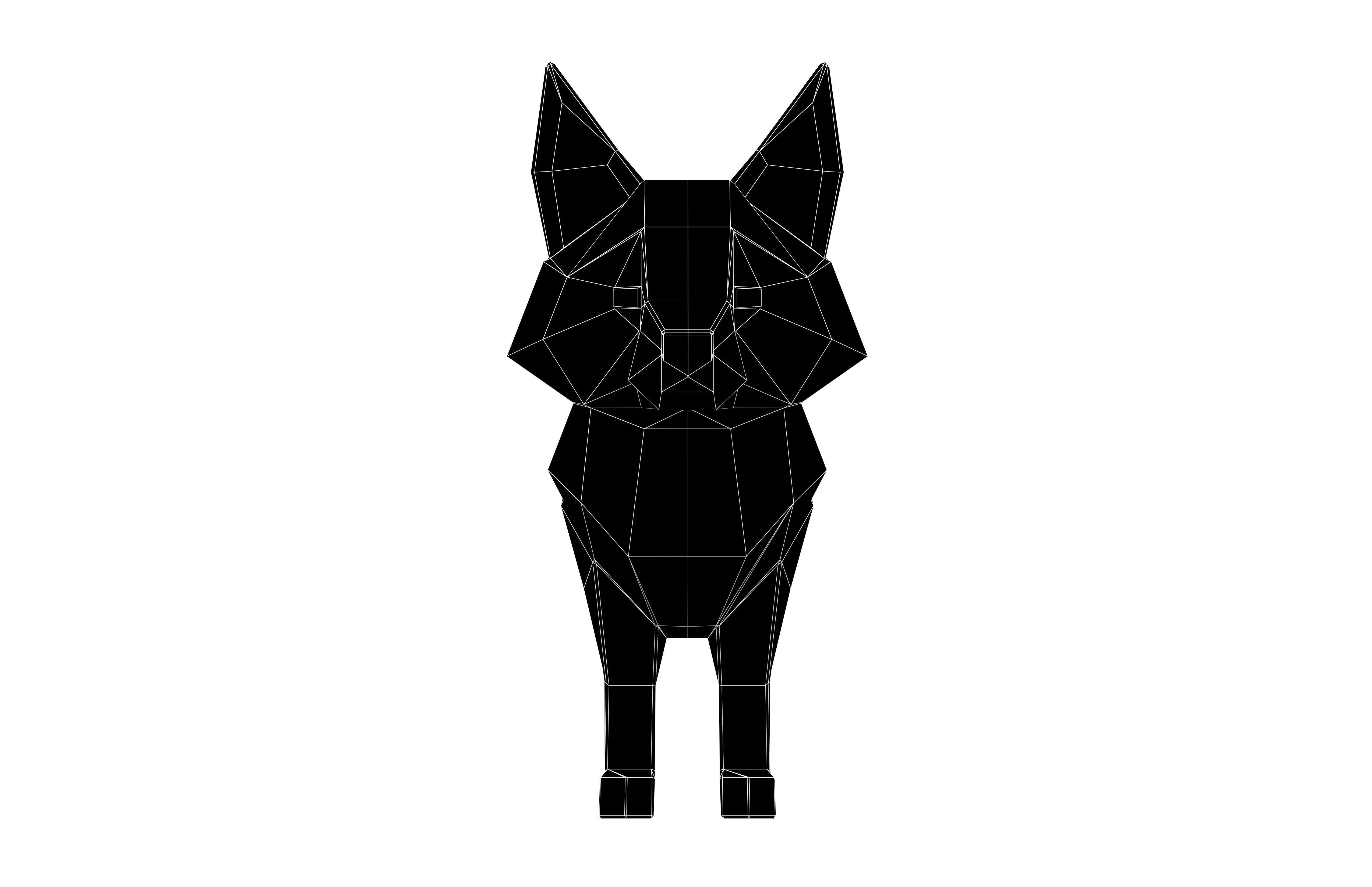 Lowpoly Fox v1 004 Low-poly 3D model_5