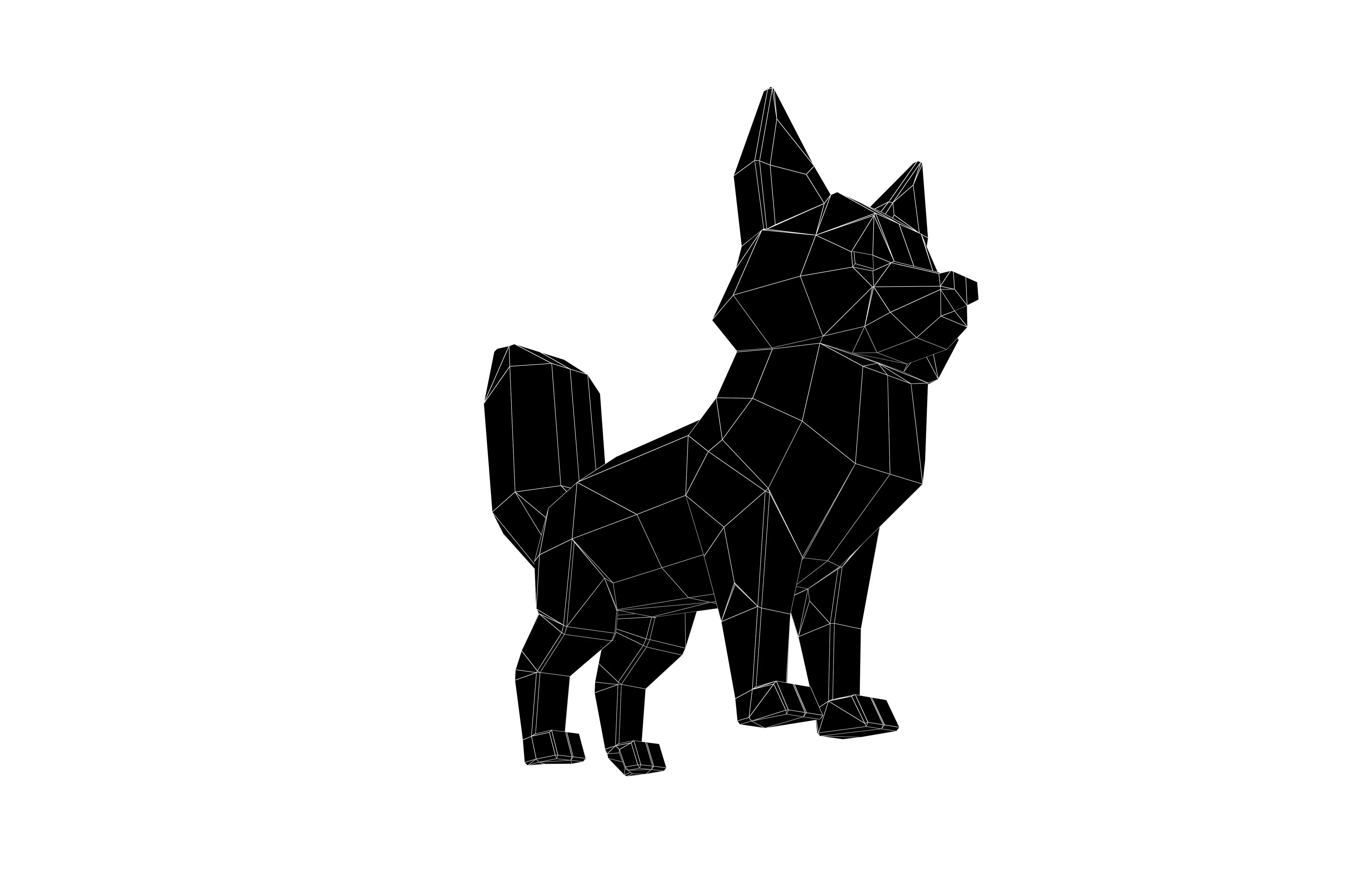 Lowpoly Fox v1 004 Low-poly 3D model_7