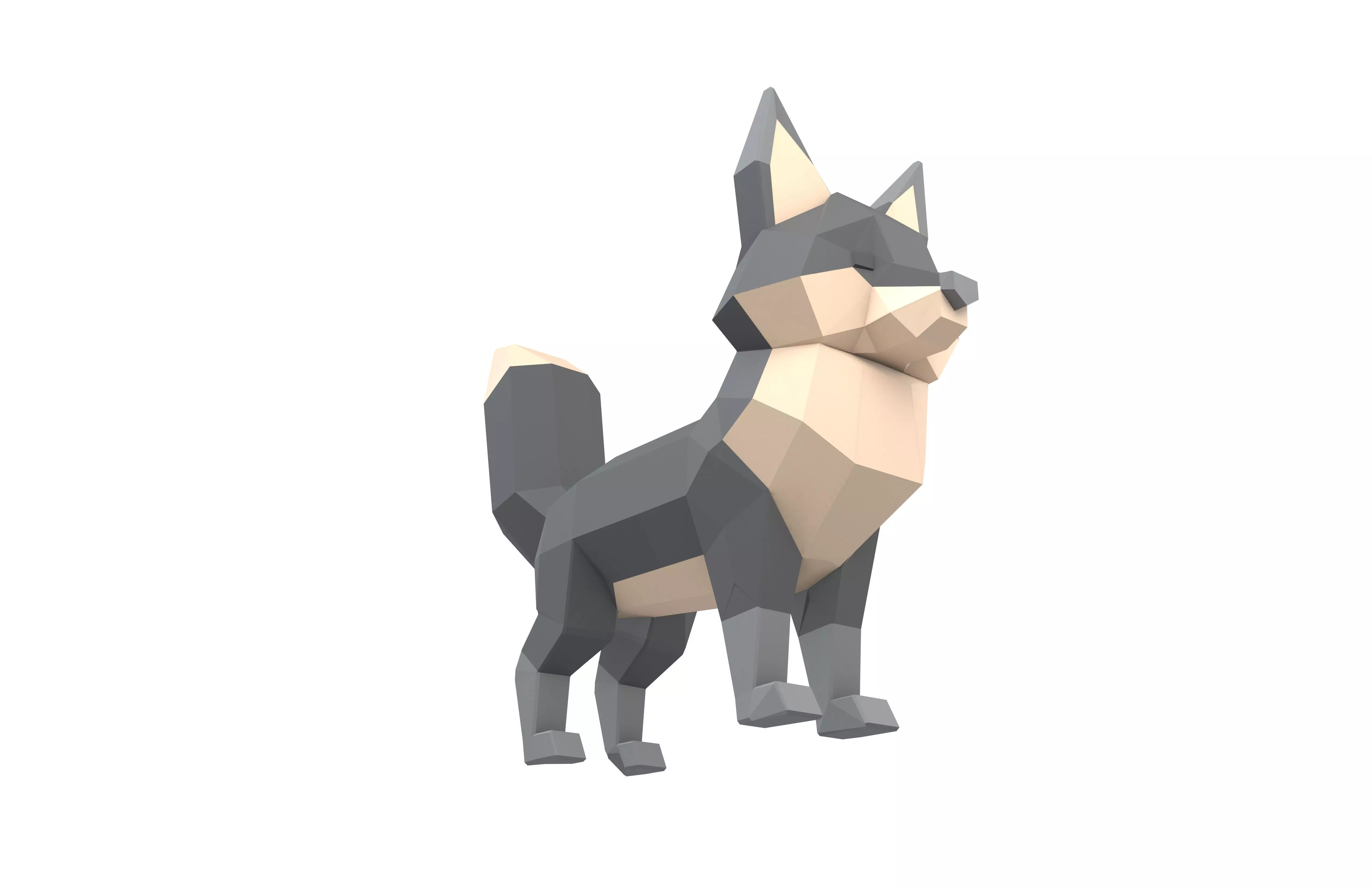 Lowpoly Fox v1 004 Low-poly 3D model_3