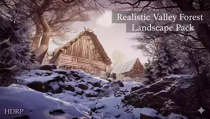 Realistic Valley Forest Landscape Pack Low-poly 3D model