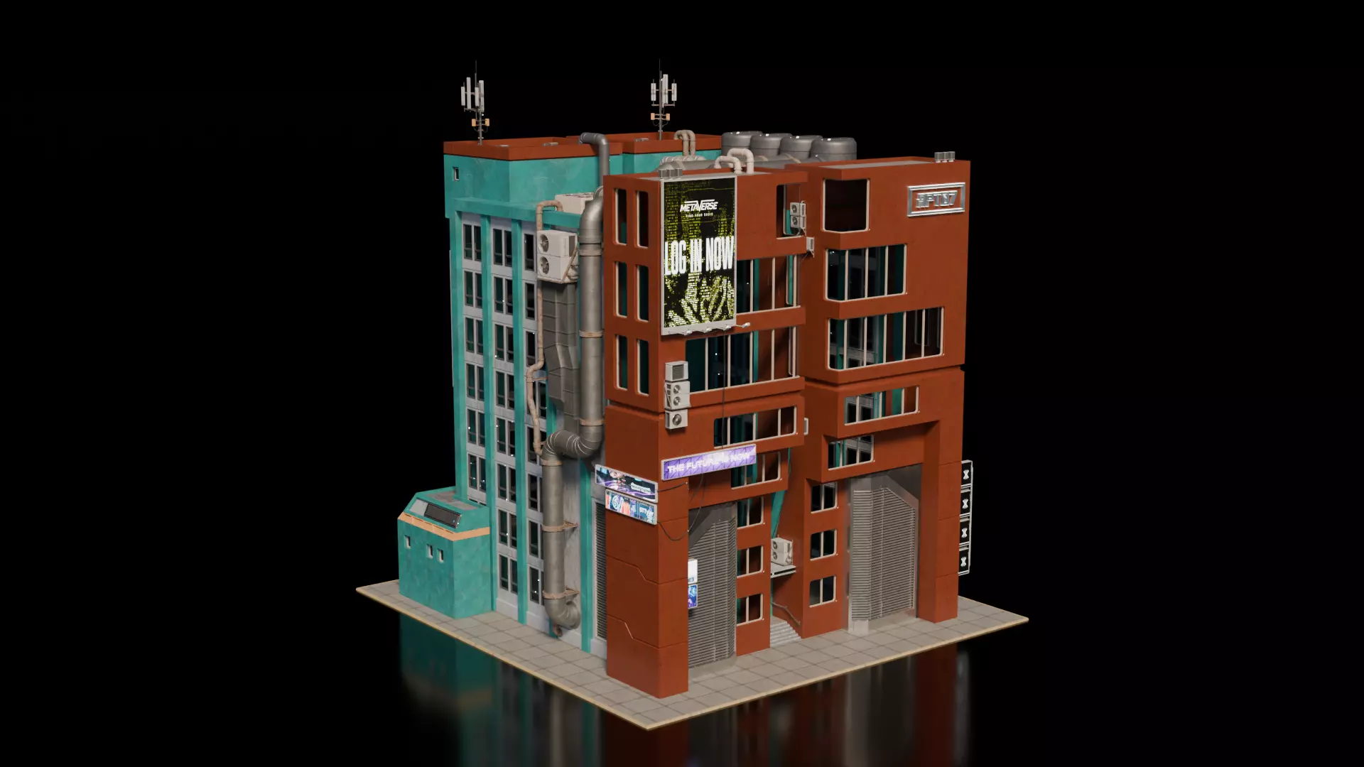 Cyberpunk building 21 3D model_0