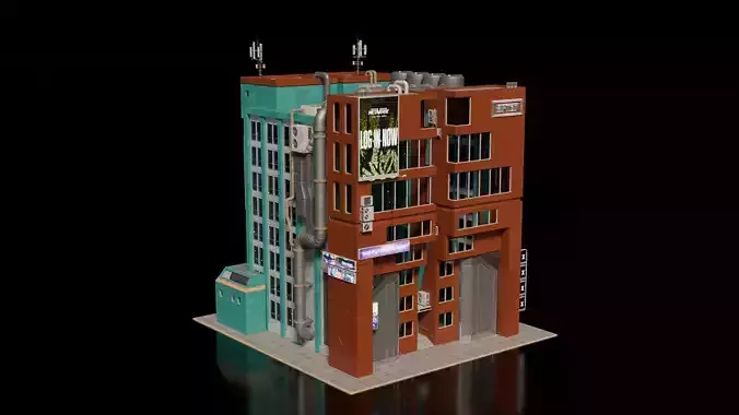 Cyberpunk building 21 3D model