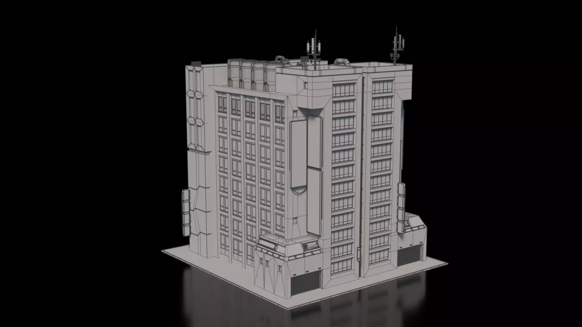 Cyberpunk building 21 3D model_3
