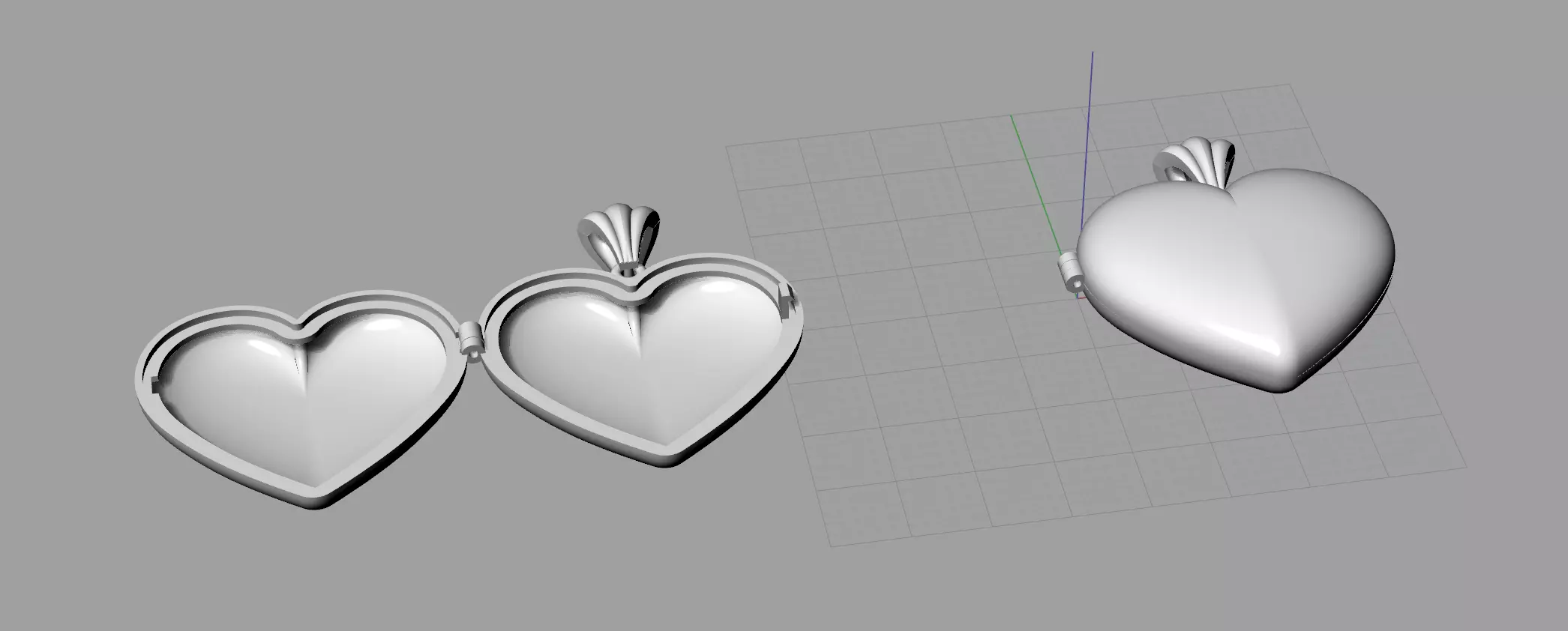 Heart Shaped Openable  Pendent  3D print model_2