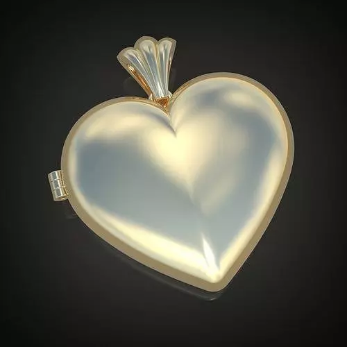 Heart Shaped Openable  Pendent  3D print model_0