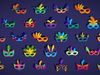 26 Carnival Feather Masks Pack 1 -Stylized  Kids Party Mask Low-poly 3D model_2