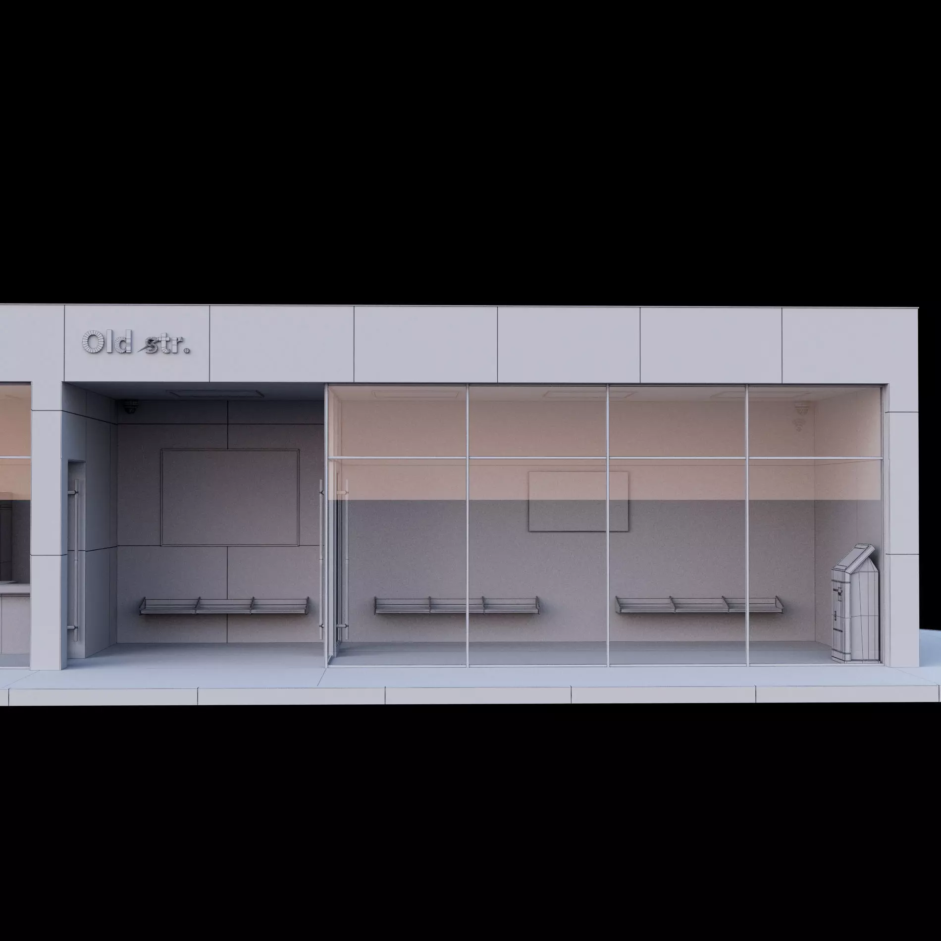 Bus station 3D model_8