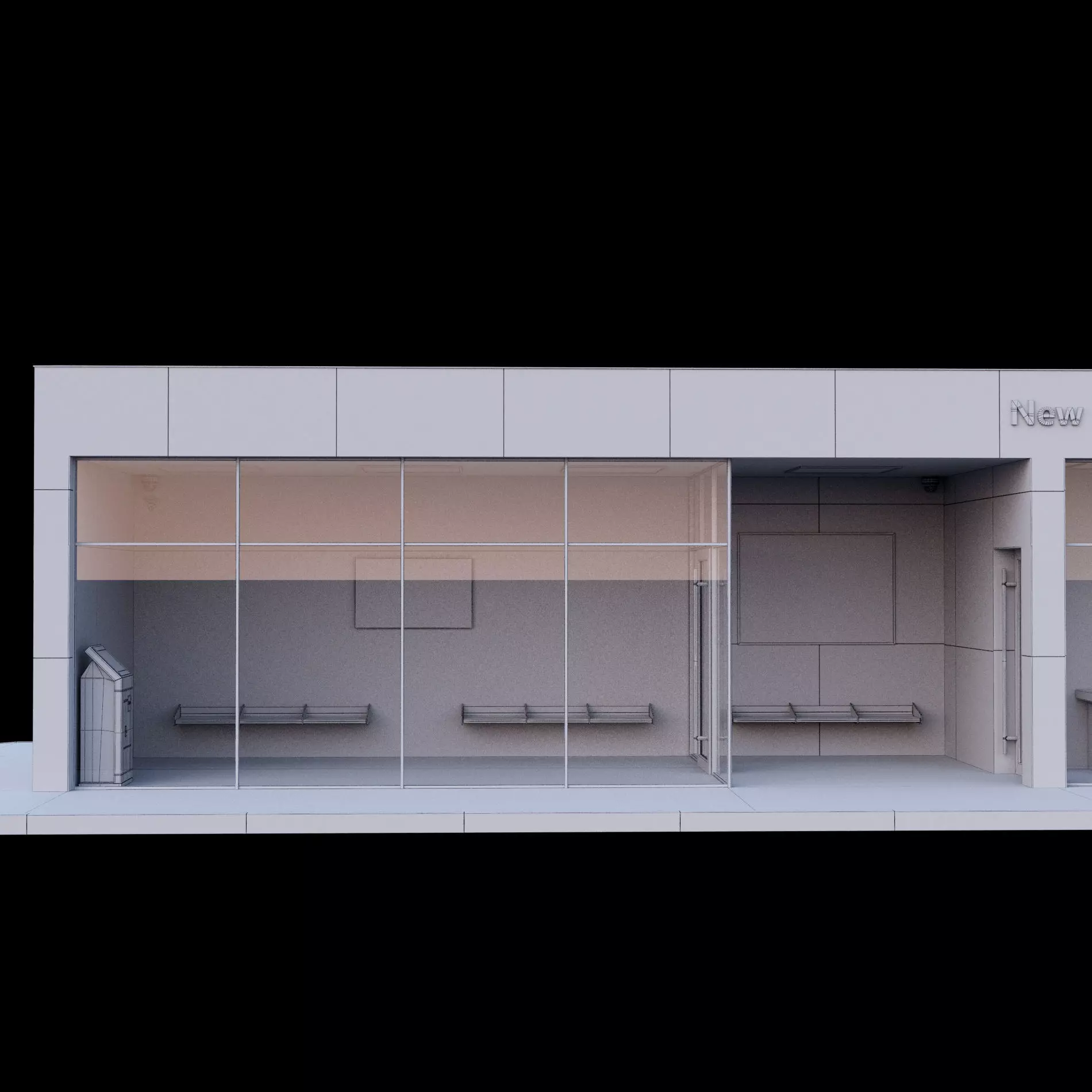 Bus station 3D model_12
