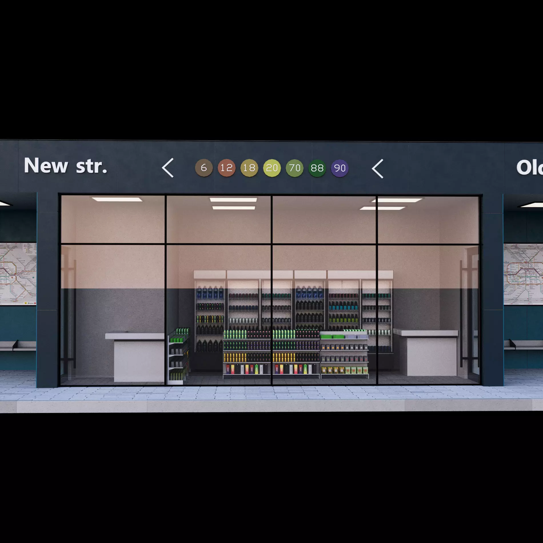 Bus station 3D model_9