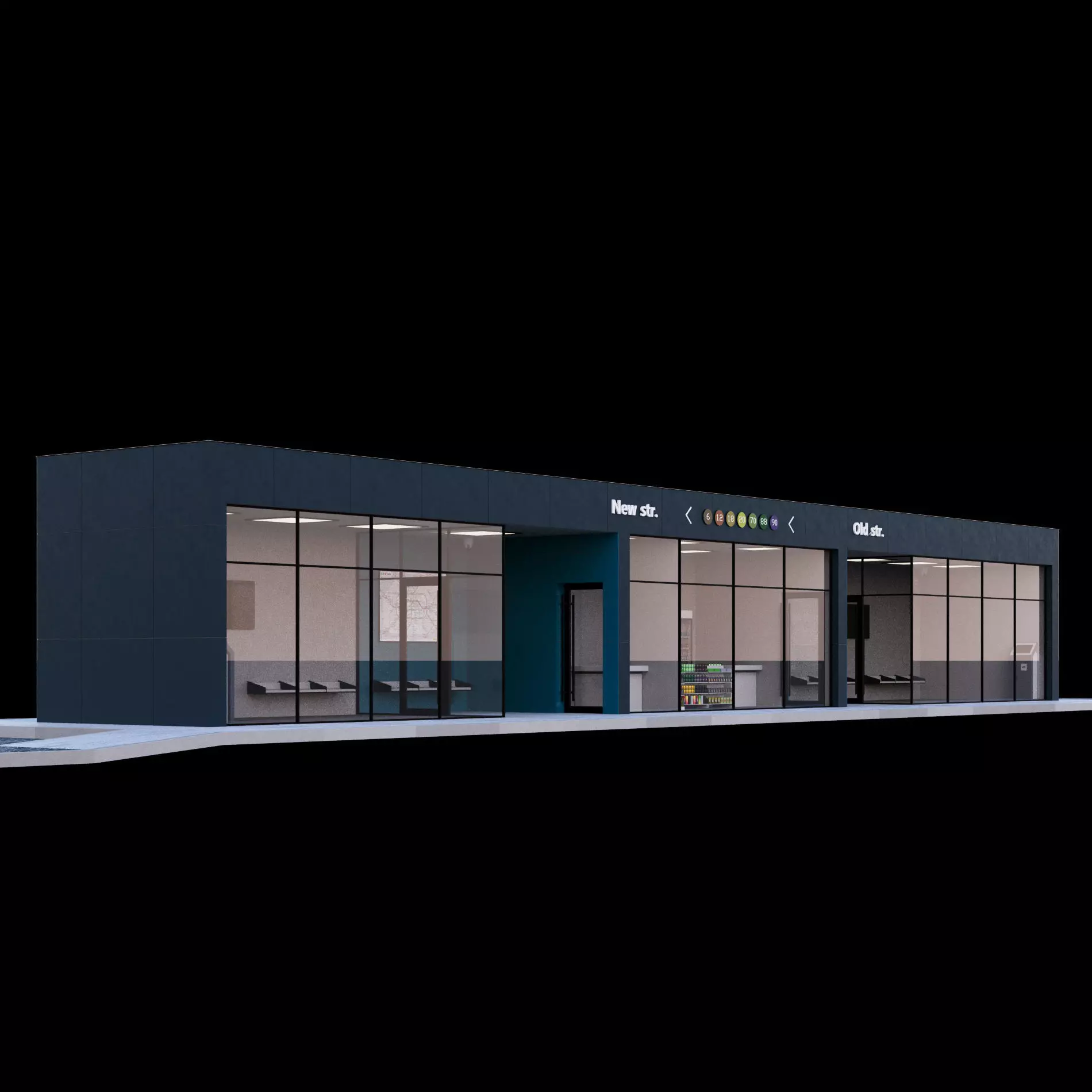 Bus Station Terminal - Smart City Public Transport Stop 3D model