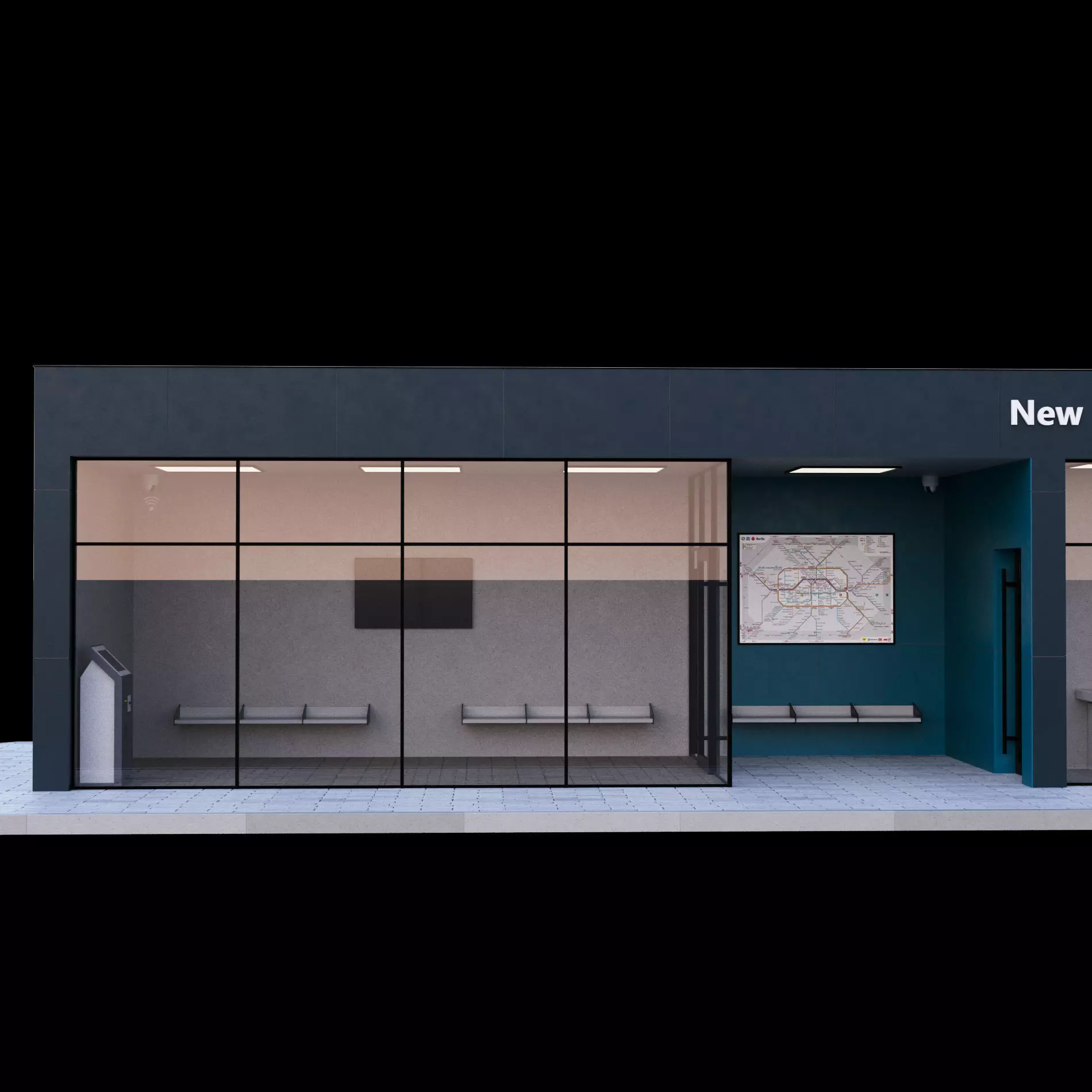 Bus station 3D model_11