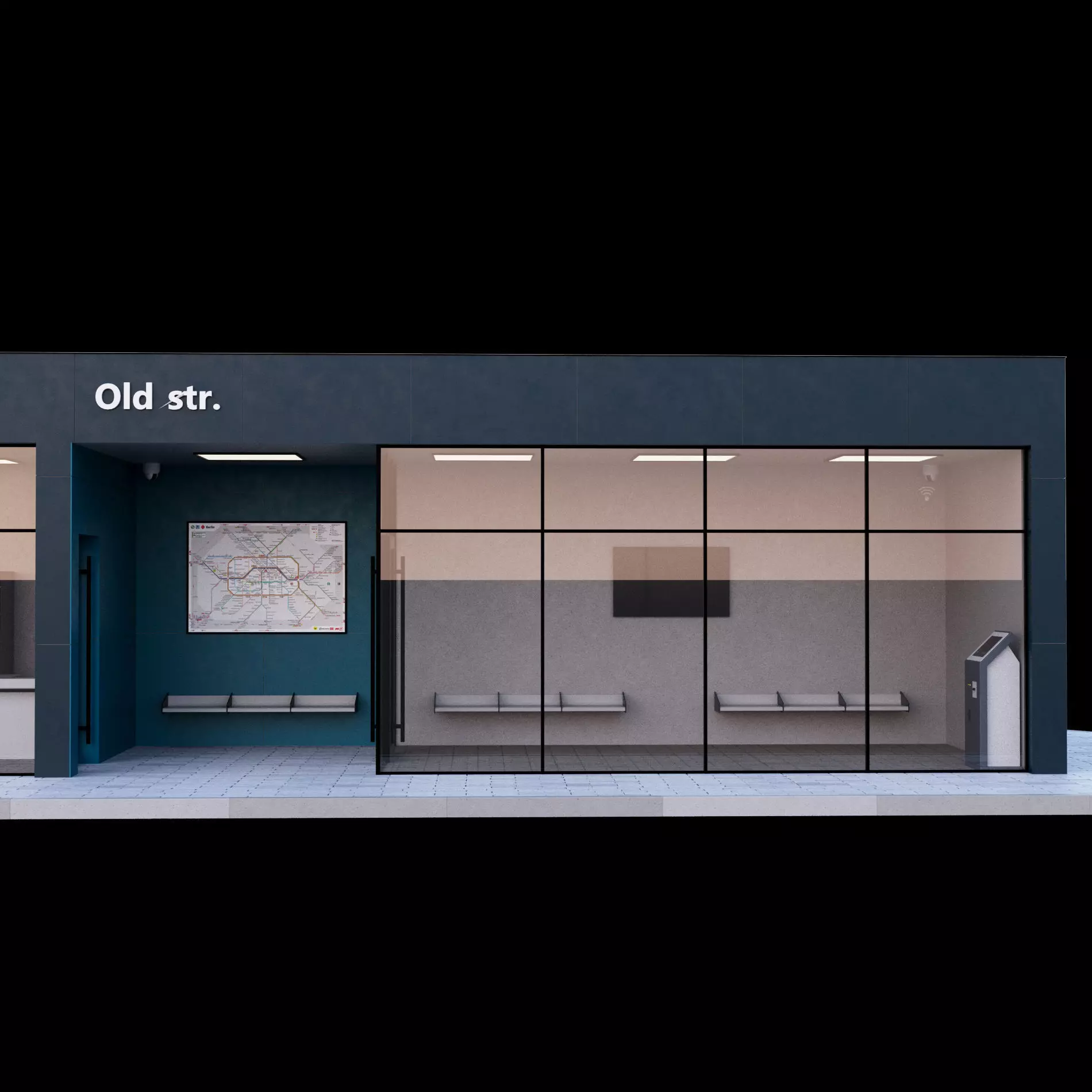 Bus station 3D model_7