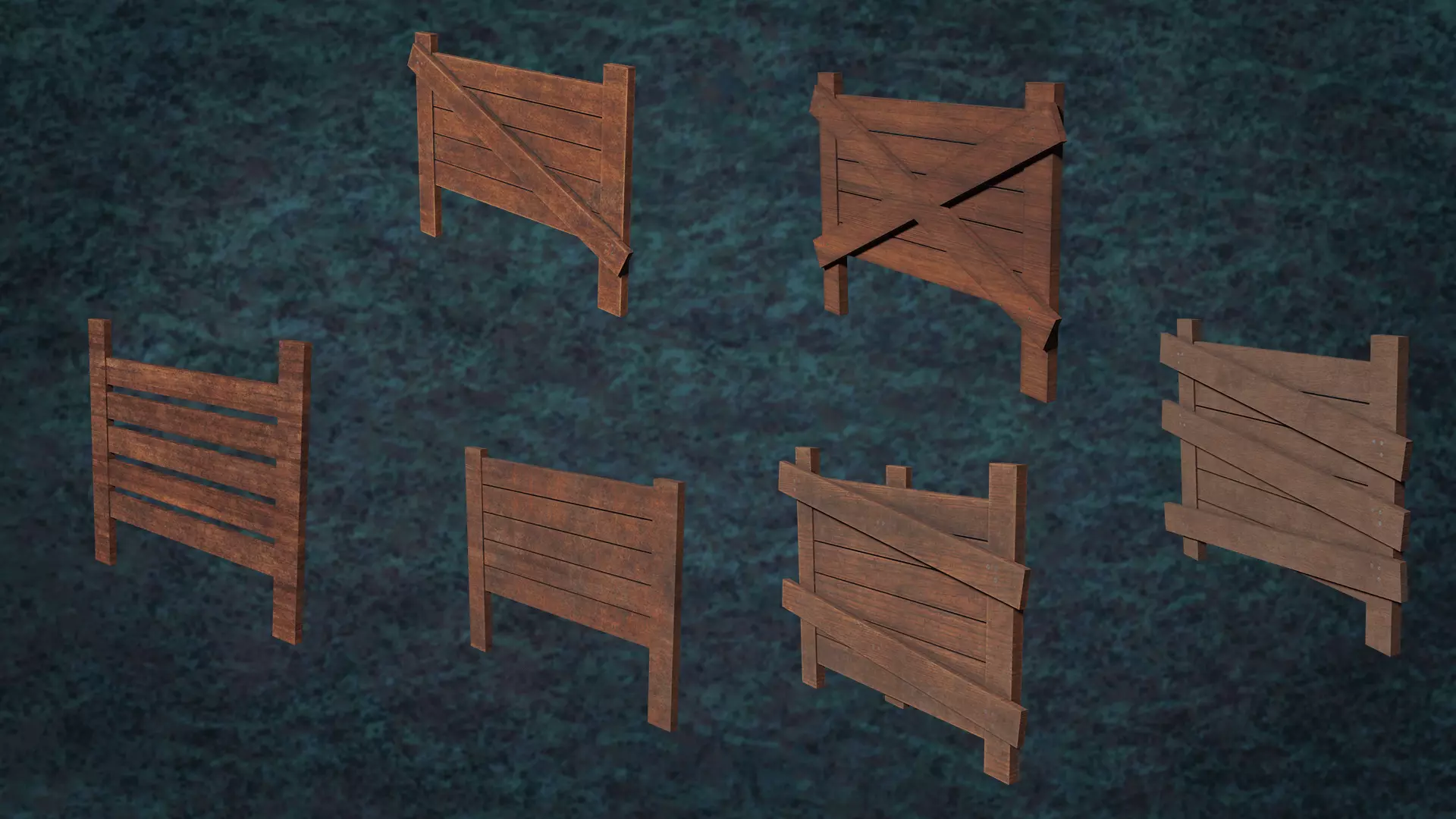 Barricades Defences Series Wall Wooden Line N1-6 G1 3D model_1