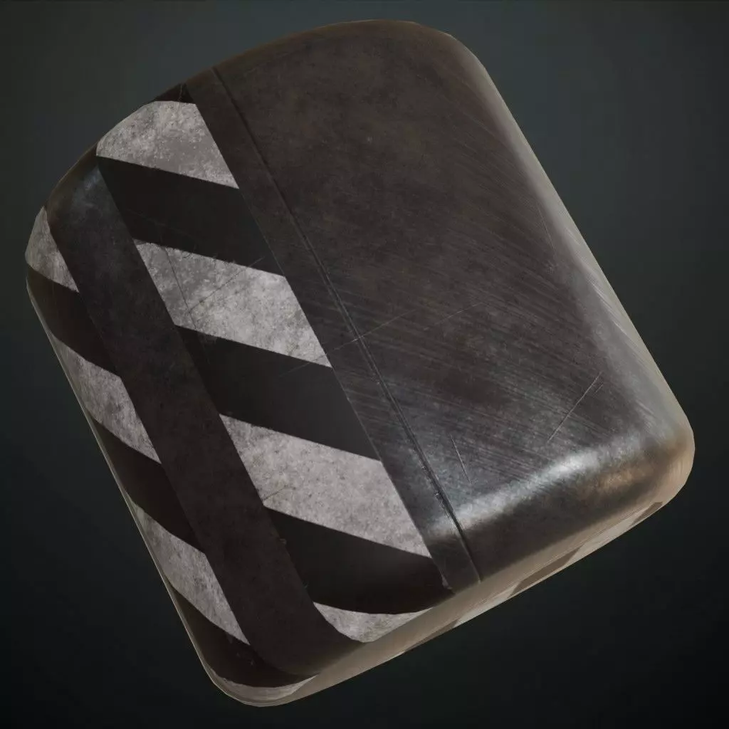 Metal Panel Hazard Stripes PBR SEAMLESS Texture_2