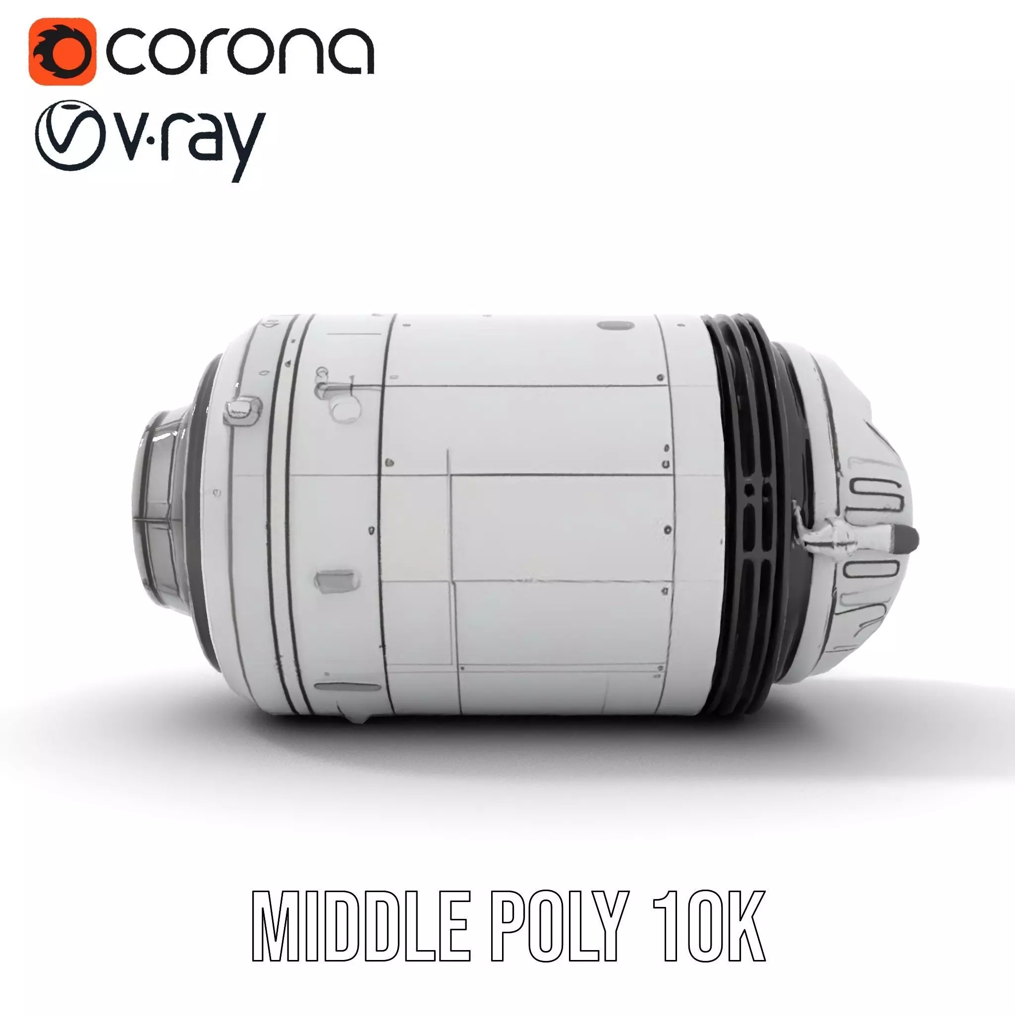 Sleek White Rocket model pack Low-poly 3D model_14