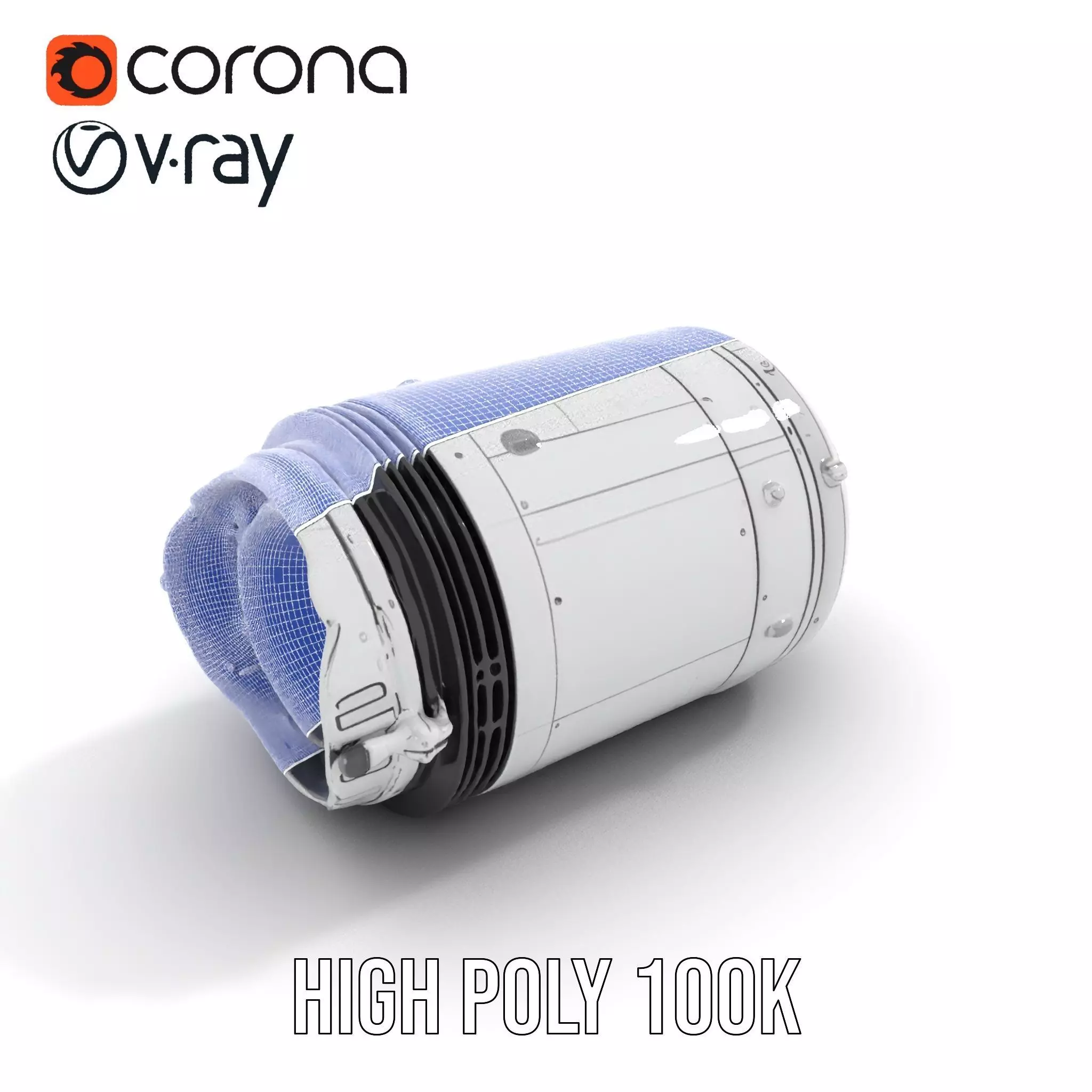 Sleek White Rocket model pack Low-poly 3D model_30