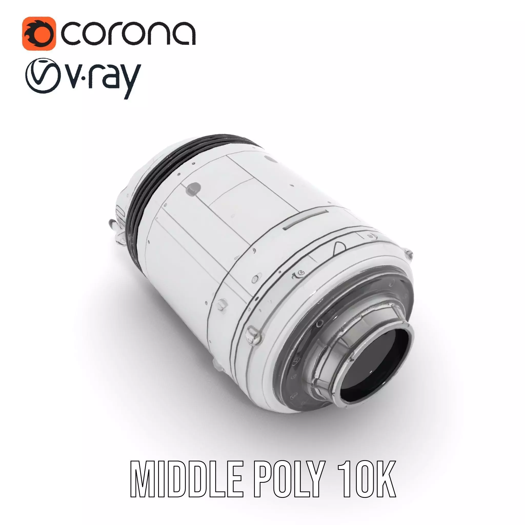 Sleek White Rocket model pack Low-poly 3D model_12