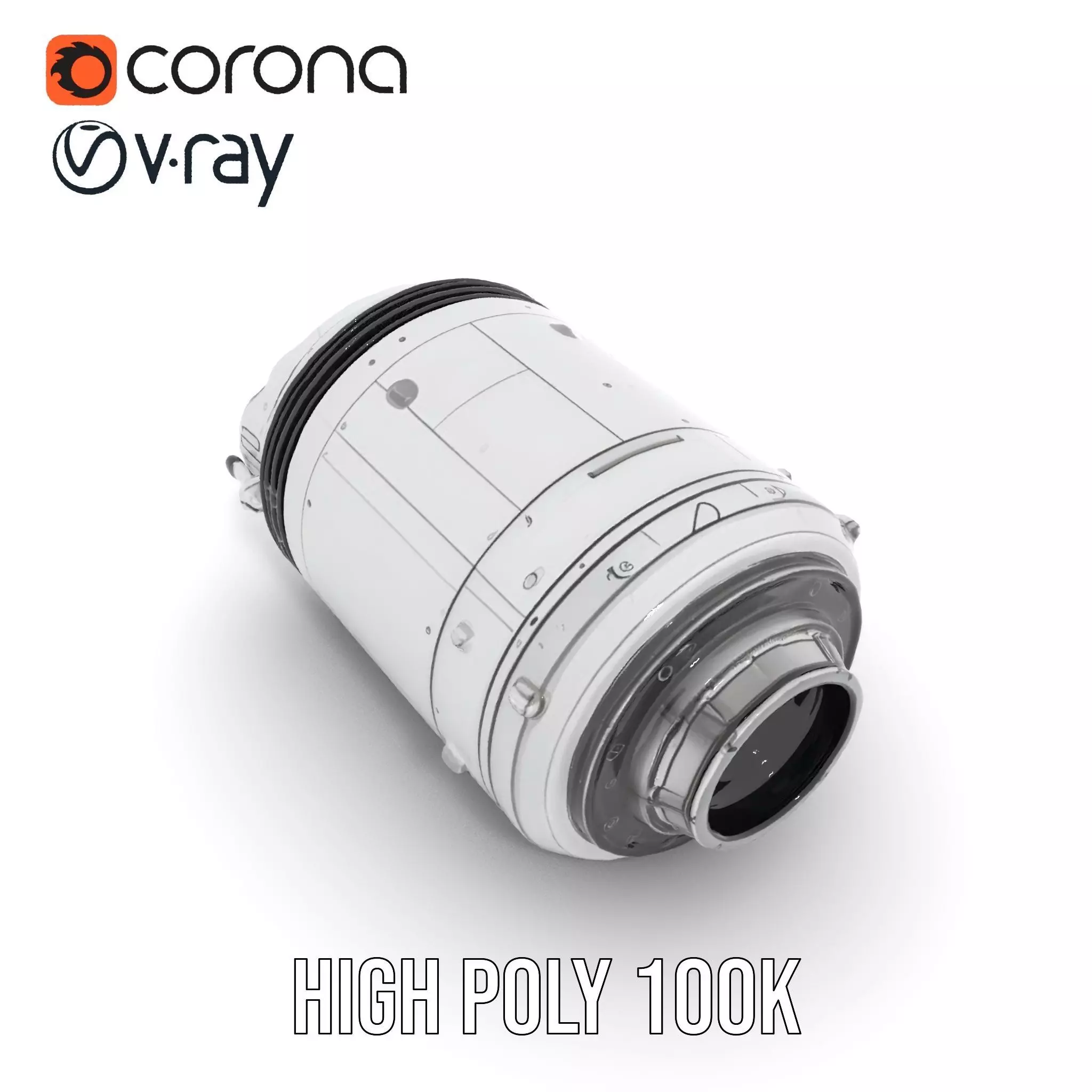 Sleek White Rocket model pack Low-poly 3D model_21