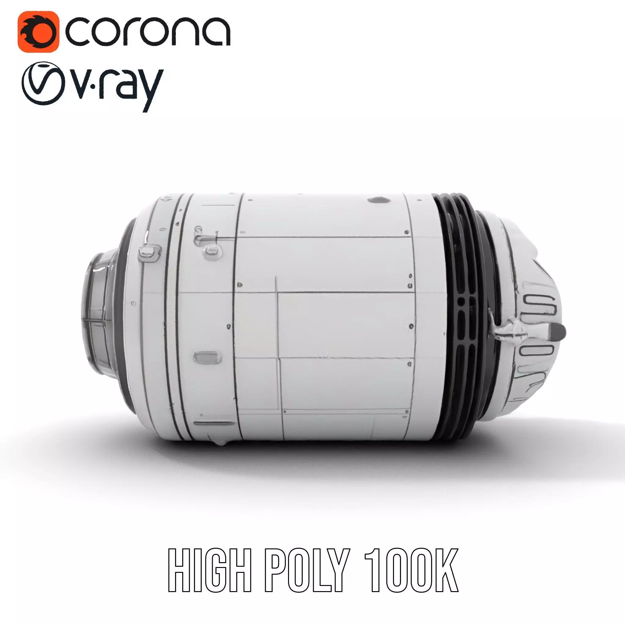 Sleek White Rocket model pack Low-poly 3D model_33