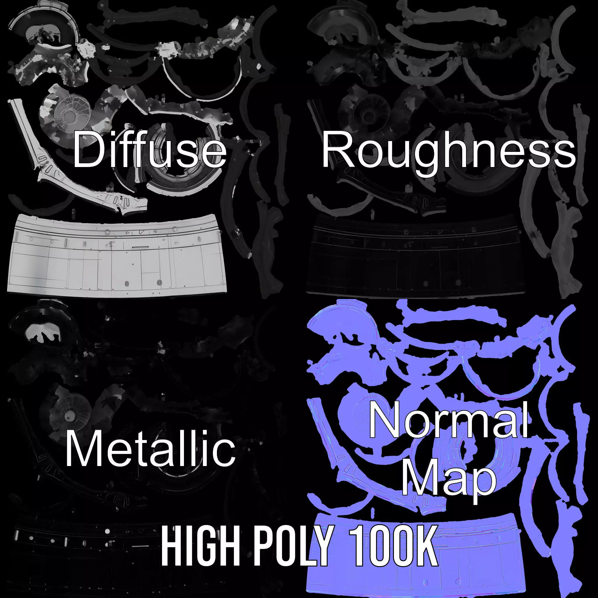 Sleek White Rocket model pack Low-poly 3D model_4