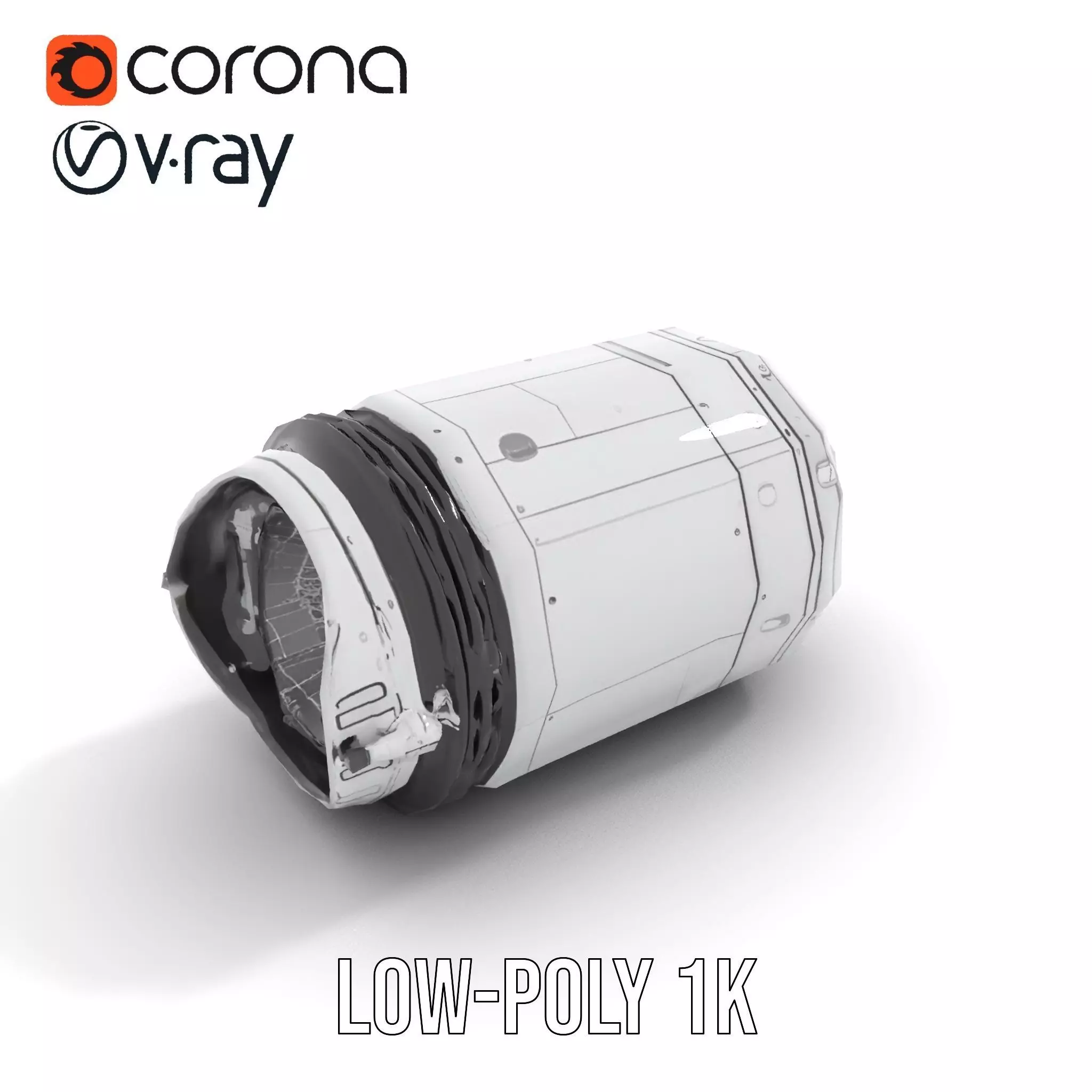 Sleek White Rocket model pack Low-poly 3D model_10