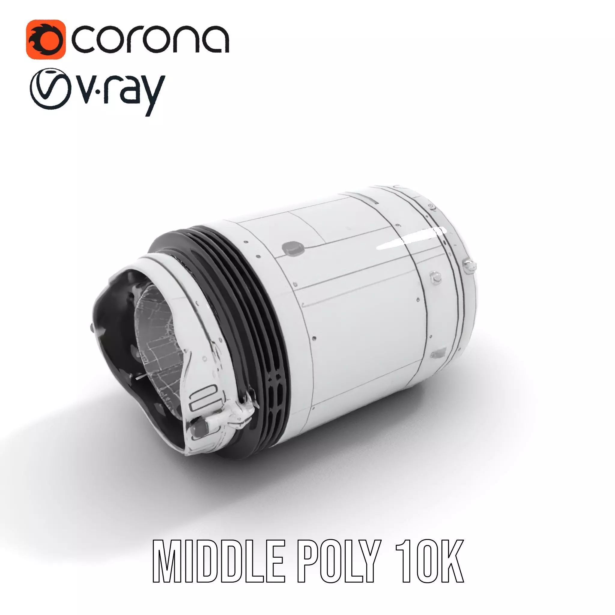 Sleek White Rocket model pack Low-poly 3D model_6