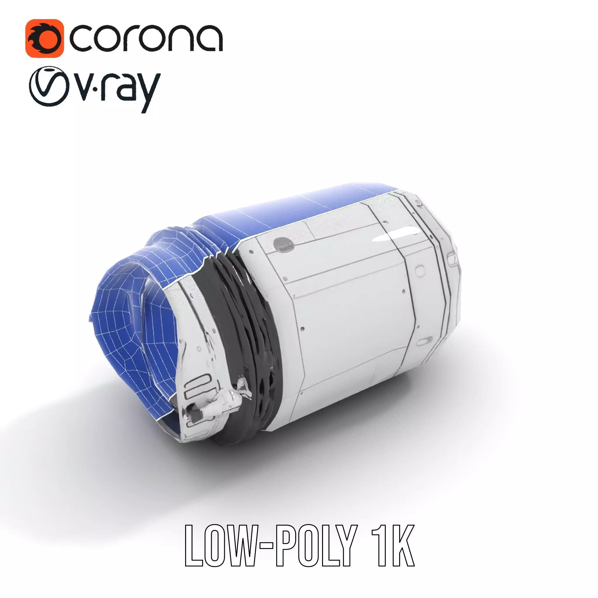 Sleek White Rocket model pack Low-poly 3D model_23