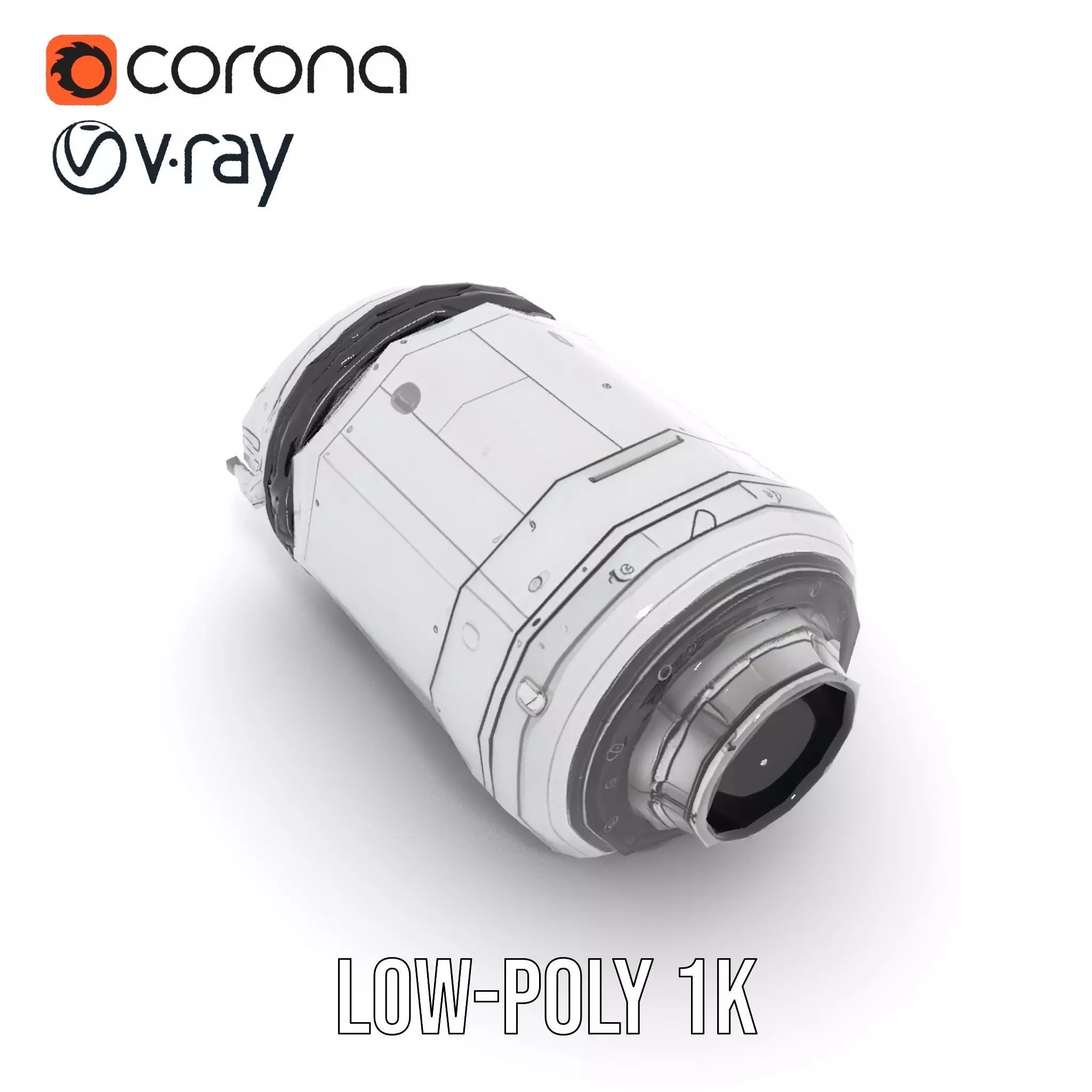 Sleek White Rocket model pack Low-poly 3D model_13