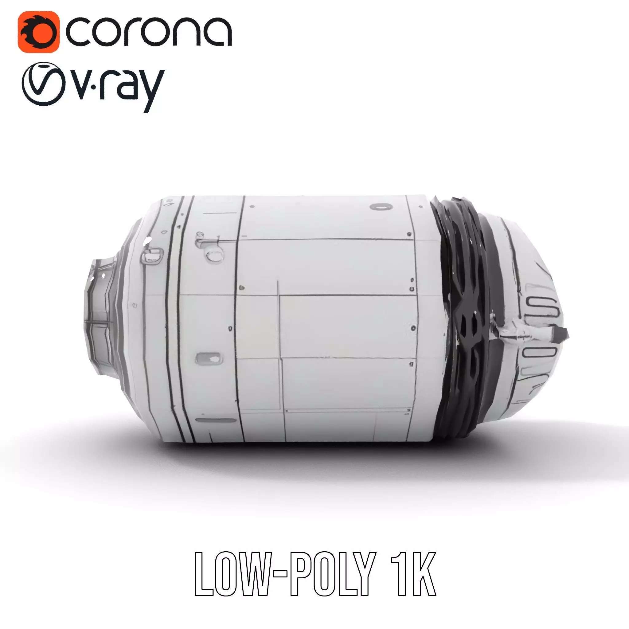 Sleek White Rocket model pack Low-poly 3D model_8