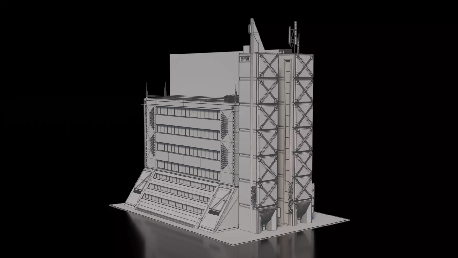 Cyberpunk building 22 3D model_3