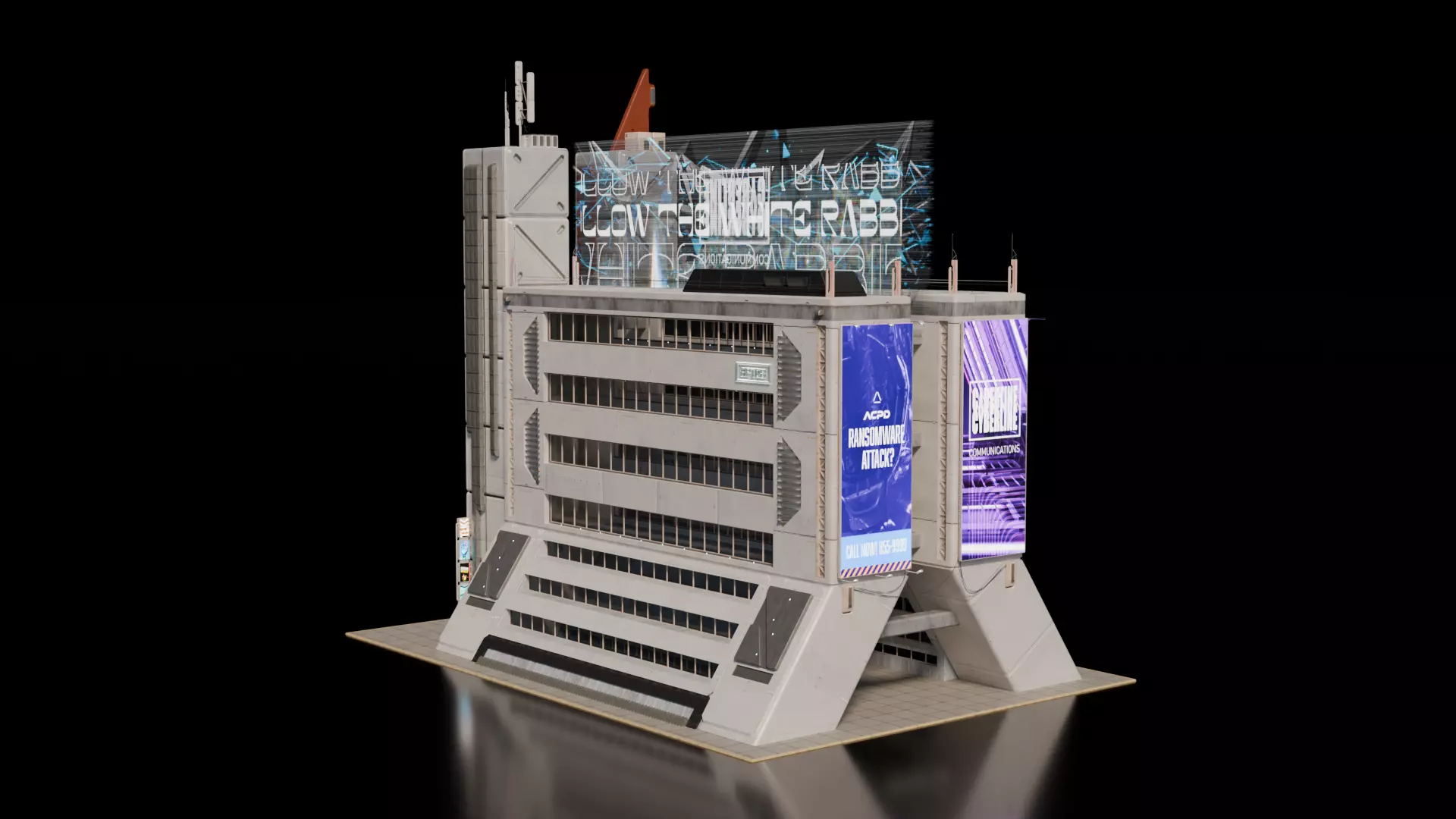 Cyberpunk building 22 3D model_0